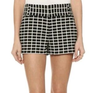 Alice + Olivia Black and White Grid textured Shorts